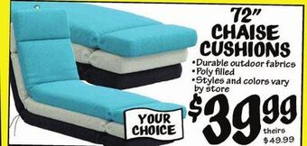 Ollie's 72 chaise cushions offer