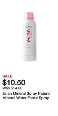 Ulta Beauty Evian mineral spray natural mineral water facial spray offer