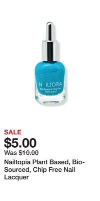Ulta Beauty Nailtopia plant based, bio-sourced, chip free nail lacquer offer