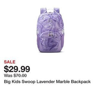 Belk Big kids swoop lavender marble backpack offer