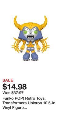Game Stop Funko pop! retro toys: transformers unicron 10.5-in vinyl figure 2022 san diego comic con exclusive offer