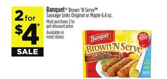 Dollar General Banquet® brown 'n servetm sausage links original or maple offer