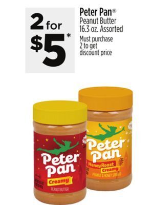 Dollar General Peter pan® peanut butter offer