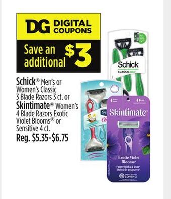 Dollar General Schick® or skintimate® offer