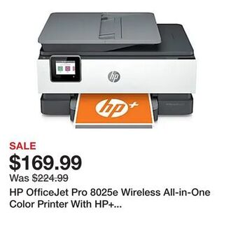 Office Depot Hp officejet pro 8025e wireless all-in-one color printer with hp+ (1k7k3a) offer