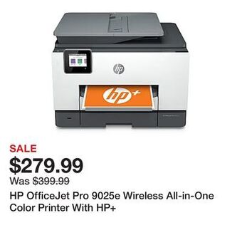 Office Depot Hp officejet pro 9025e wireless all-in-one color printer with hp+ offer
