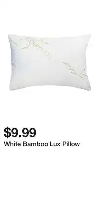 Big Lots White bamboo lux pillow offer