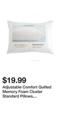 Big Lots Adjustable comfort quilted memory foam cluster standard pillows, 2-pack offer