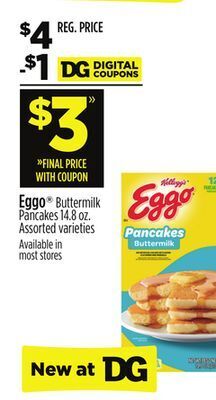 Dollar General Kellogg's eggo® buttermilk pancakes offer