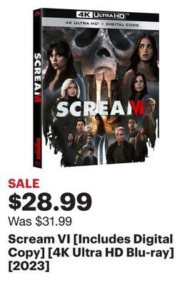 Best Buy Scream vi [includes digital copy] [4k ultra hd blu-ray] [2023] offer