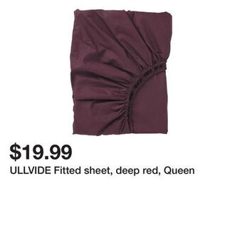Ikea Ullvide fitted sheet, deep red, queen offer
