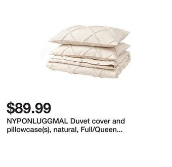 Ikea Nyponluggmal duvet cover and pillowcase(s), natural, full/queen (double/queen) offer