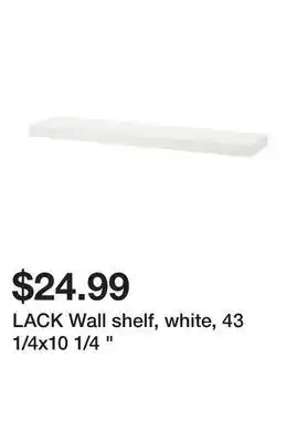 Ikea Lack wall shelf, white, 43 1/4x10 1/4 offer