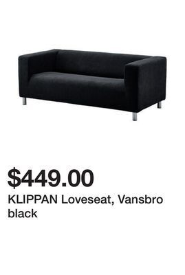 Ikea Klippan loveseat, vansbro black offer