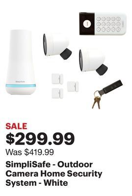 Best Buy Simplisafe - outdoor camera home security system - white offer