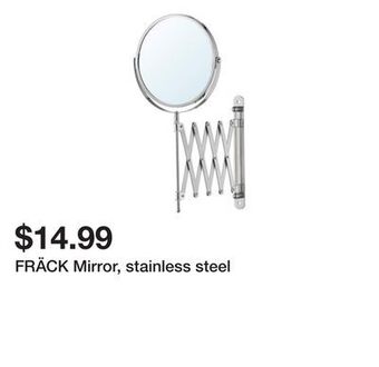 Ikea Fräck mirror, stainless steel offer