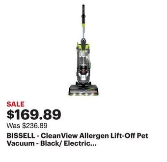 Best Buy Bissell - cleanview allergen lift-off pet vacuum - black/ electric green offer