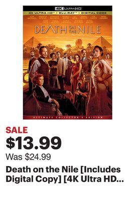 Best Buy Death on the nile [includes digital copy] [4k ultra hd blu-ray/blu-ray] [2022] offer