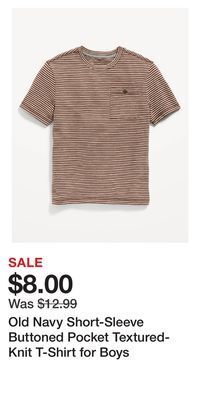 Old Navy Old navy short-sleeve buttoned pocket textured-knit t-shirt for boys offer