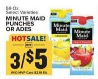 Food Lion MINUTE MAID PUNCHES OR ADES 59 oz offer