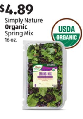 Aldi Simply nature organic spring mix offer