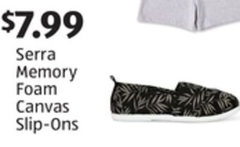Aldi Serra memory foam canvas slip-ons offer