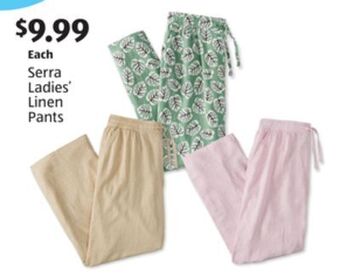 Aldi Serra ladies' linen pants offer