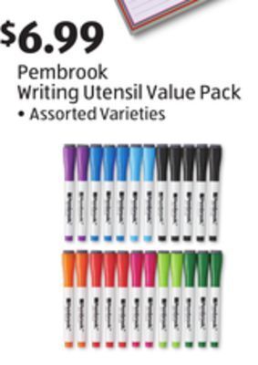 Aldi Pembrook writing utensil value pack offer