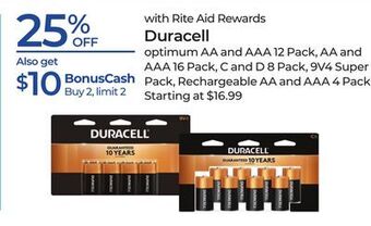 Rite Aid Duracell offer