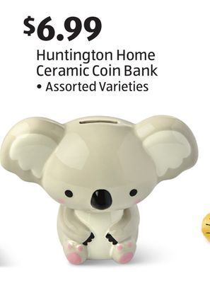 Aldi Huntington home ceramic coin bank offer