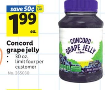 Lidl Concord grape jelly offer