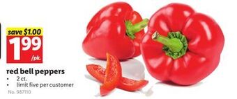 Lidl Red bell peppers offer