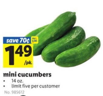 Lidl Mini cucumbers offer