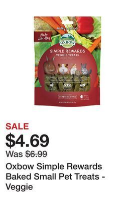 Petsmart Oxbow simple rewards baked small pet treats - veggie offer