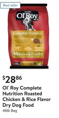 Walmart Ol' roy complete nutrition roasted chicken & rice flavor dry dog food offer