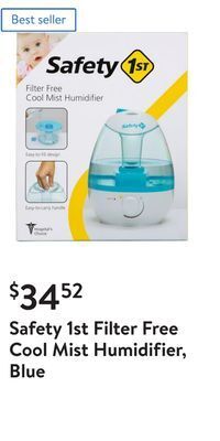 Walmart Safety 1st filter free cool mist humidifier, blue offer