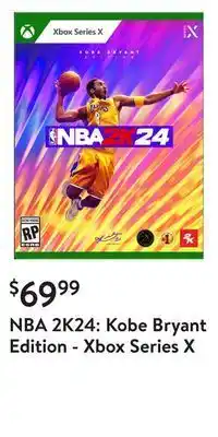Walmart Nba 2k24: kobe bryant edition - xbox series x offer