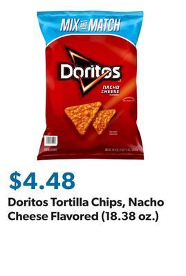 Sam's Club Doritos tortilla chips, nacho cheese flavored (18.38 oz.) offer