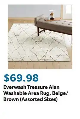 Sam's Club Everwash treasure alan washable area rug, beige/brown (assorted sizes) offer