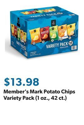 Sam's Club Member's mark potato chips variety pack (1 oz., 42 ct.) offer