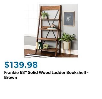 Sam's Club Frankie 68 solid wood ladder bookshelf - brown offer
