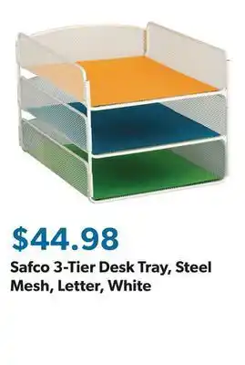 Sam's Club Safco 3-tier desk tray, steel mesh, letter, white offer