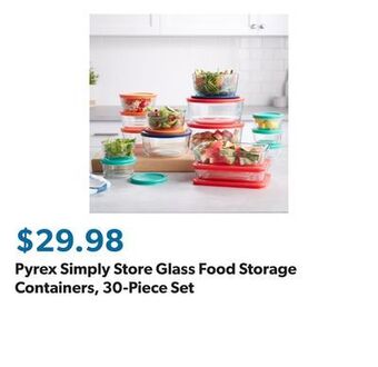 Sam's Club Pyrex simply store glass food storage containers, 30-piece set offer