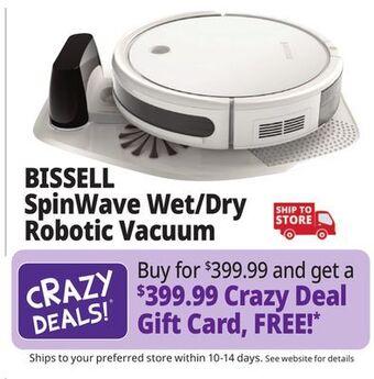 Ocean State Job Lot Bissell spinwave wet and dry robotic vacuum offer