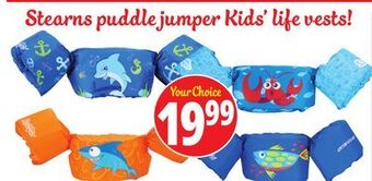 Ocean State Job Lot Stearns puddle jumper kids' life vests! offer