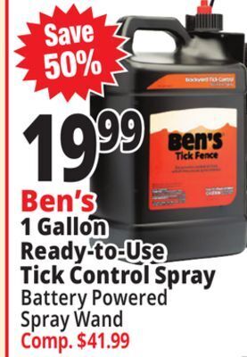 Ocean State Job Lot Ben's 1 gallon ready-to-use tick control spray offer