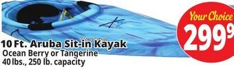 Ocean State Job Lot Kl outdoor aruba 10' sit-in kayak, ocean berry offer