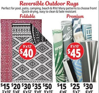 Ocean State Job Lot Reversible outdoor rugs offer