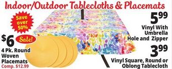 Ocean State Job Lot Indoor/outdoor tablecloths & placemats offer