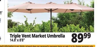 Ocean State Job Lot Triple vent market umbrella offer